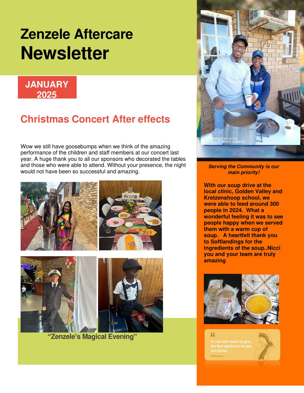 January 2025 Zenzele newsletter cover